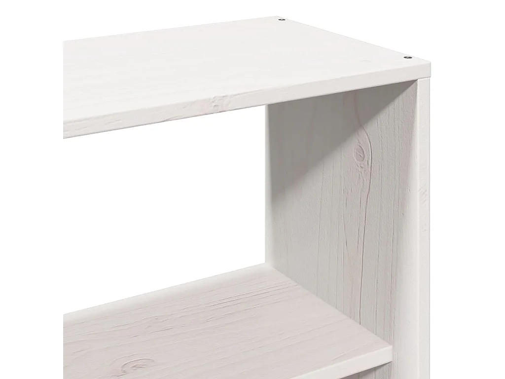 Letto Libreria senza Materasso Bianco 160x200 cm Legno Massello