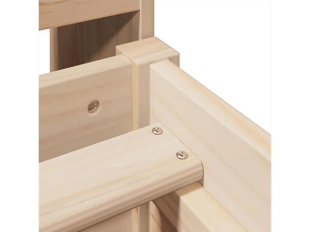 Letto Libreria senza Materasso 90x200 cm Legno Massello Pino