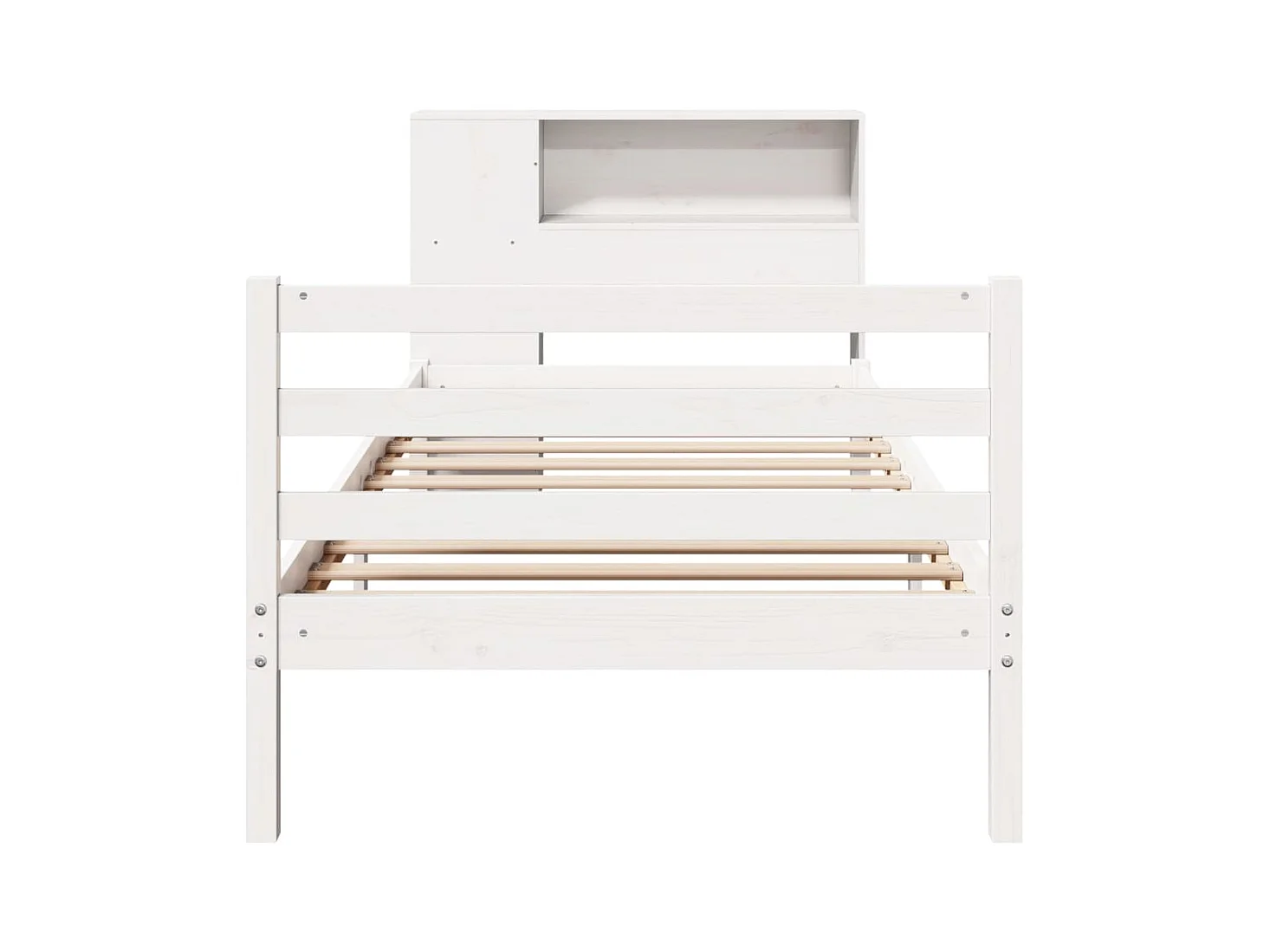 Lit bibliothèque sans matelas blanc 100x200 cm bois pin massif