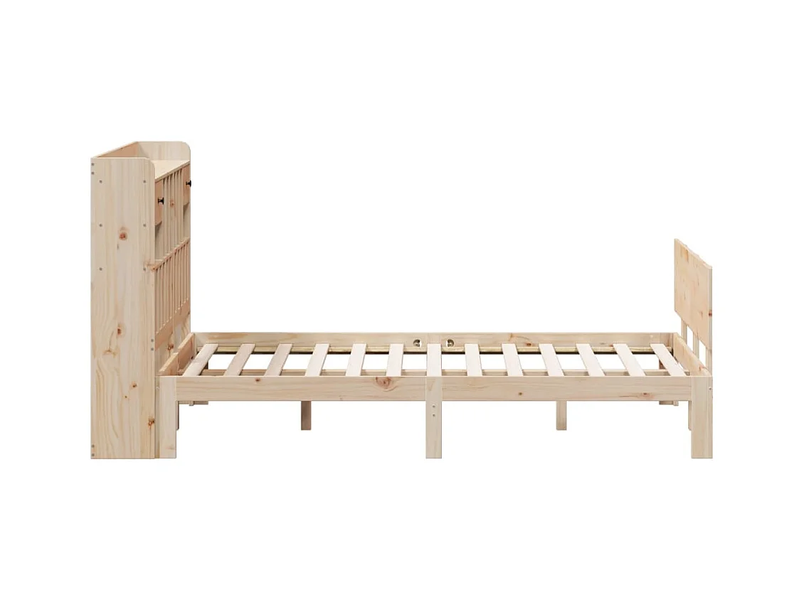 Massivholzbett mit Regal ohne Matratze 150x200 cm Kiefer