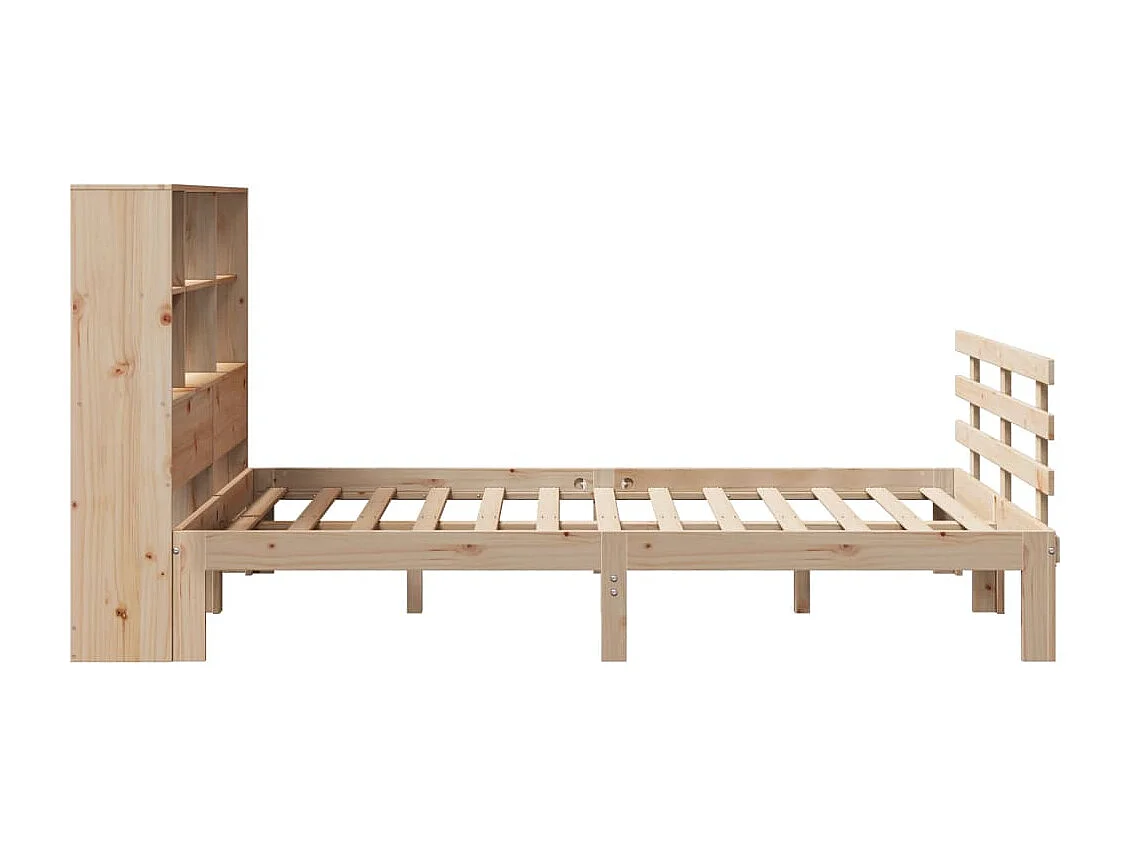 Bed met boekenkast zonder matras massief grenenhout 120x200 cm