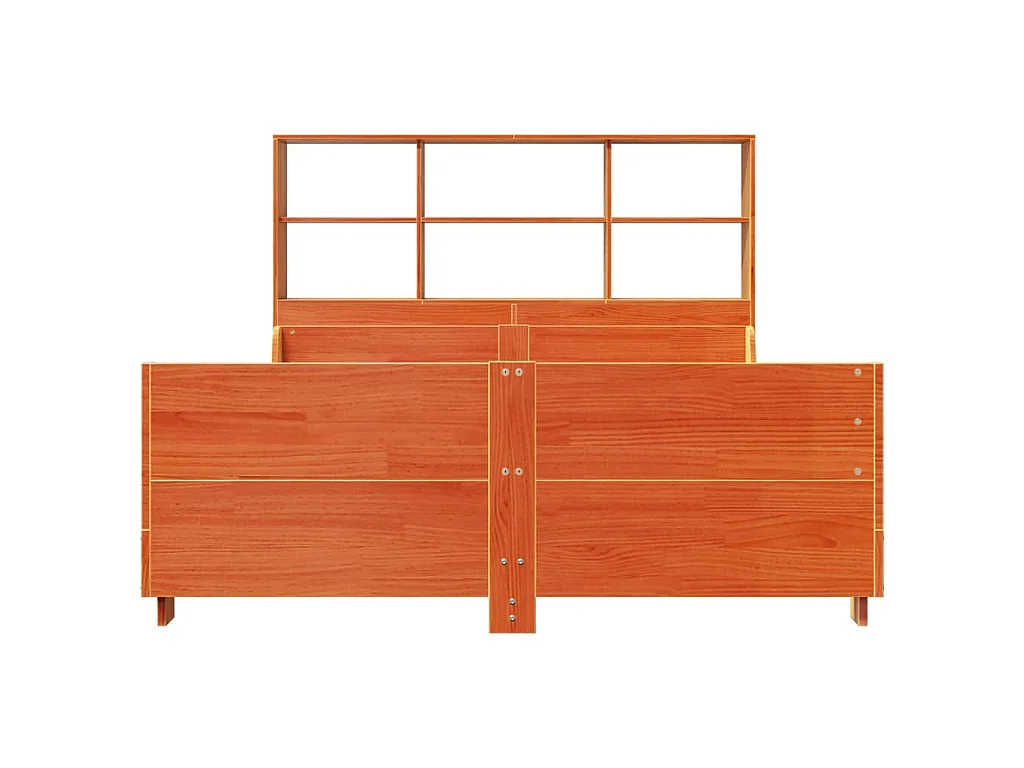 Letto Libreria senza Materasso Marrone Cera 150x200 cm Legno