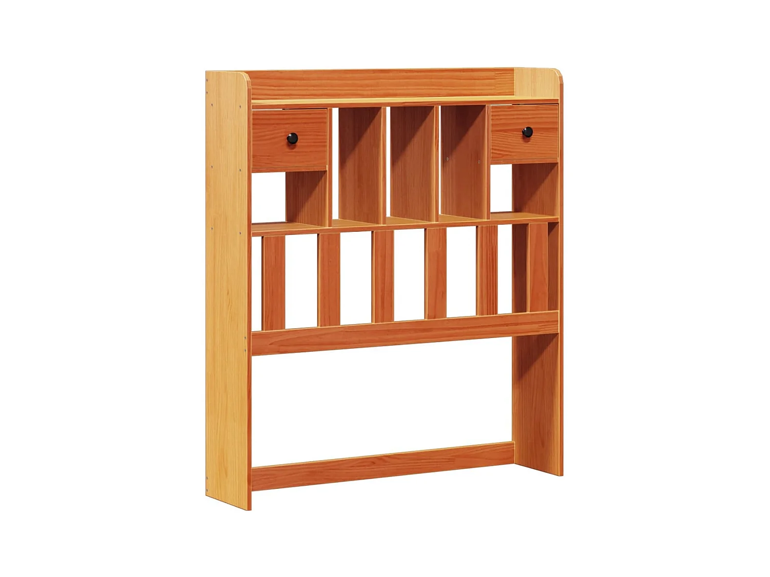 Lit bibliothèque sans matelas cire marron 75x190 cm pin massif