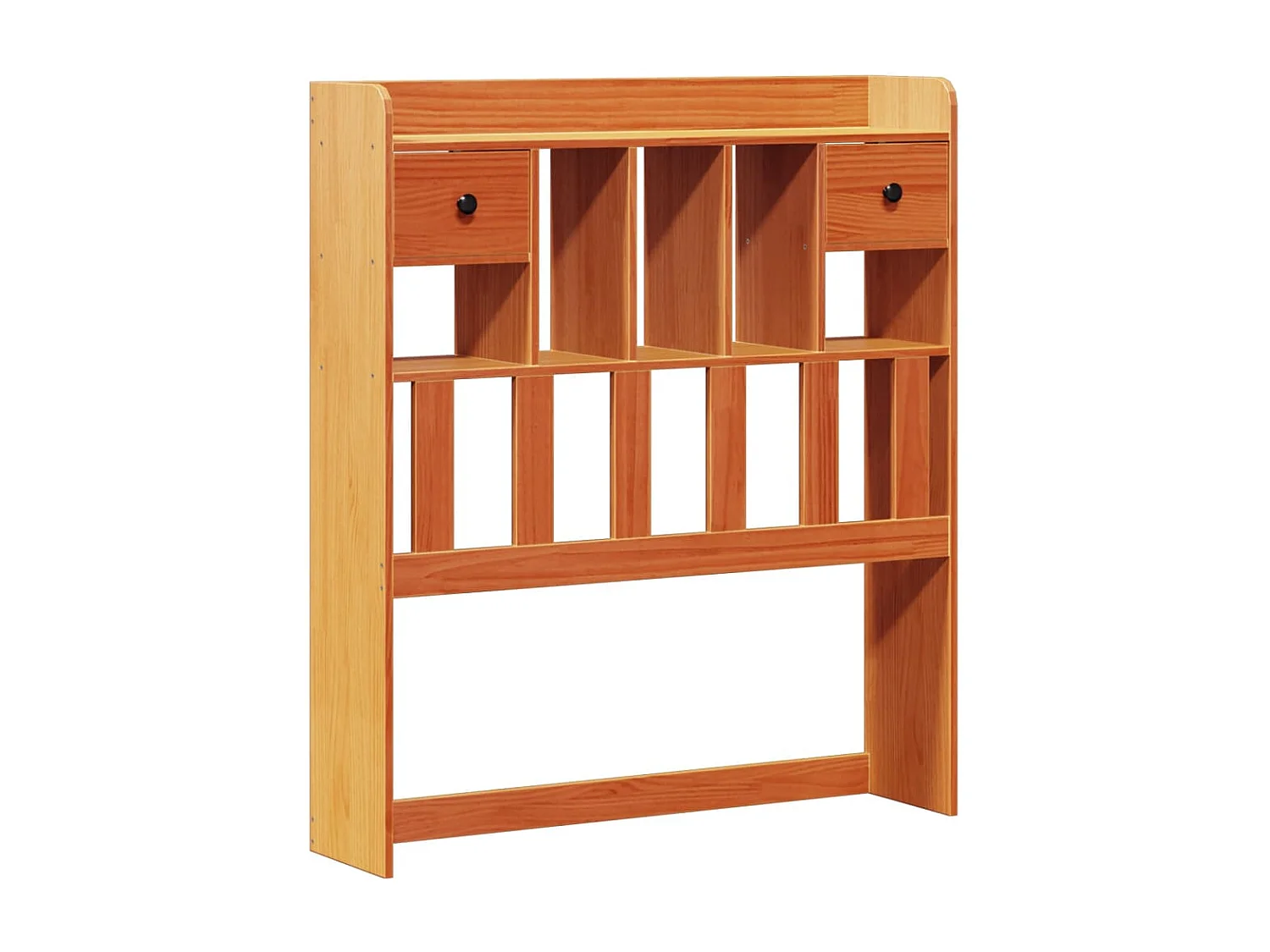 Lit bibliothèque sans matelas cire marron 75x190 cm pin massif