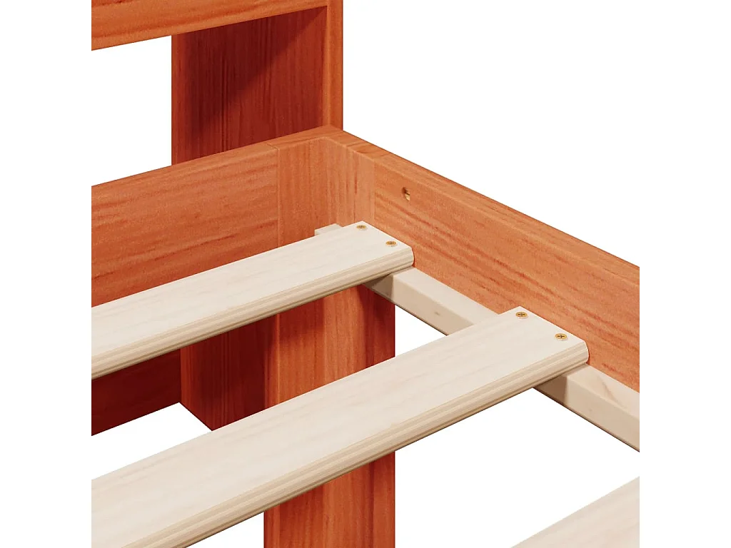 Lit bibliothèque sans matelas cire marron 75x190 cm pin massif