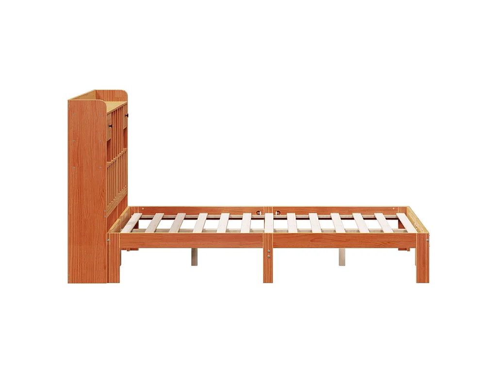 Cama com estante sem colchão 135x190 cm pinho maciço