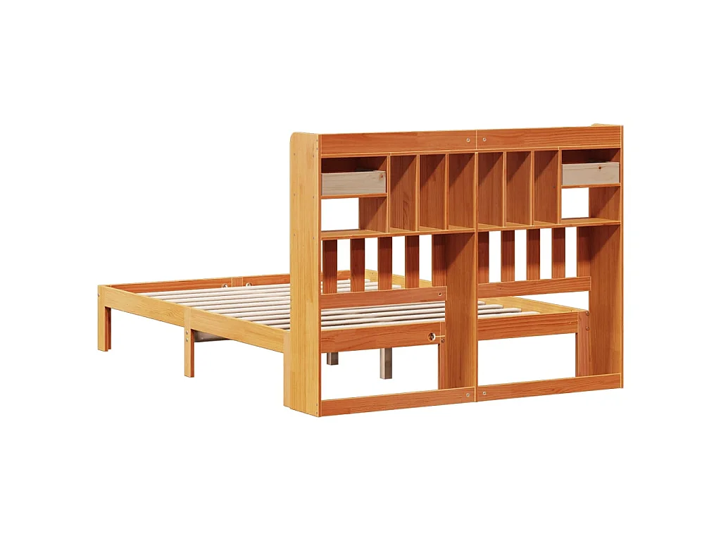 Cama com estante sem colchão 135x190 cm pinho maciço