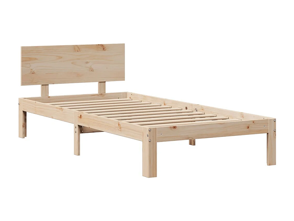 Lit bibliothèque sans matelas 160x200 cm bois massif de pin