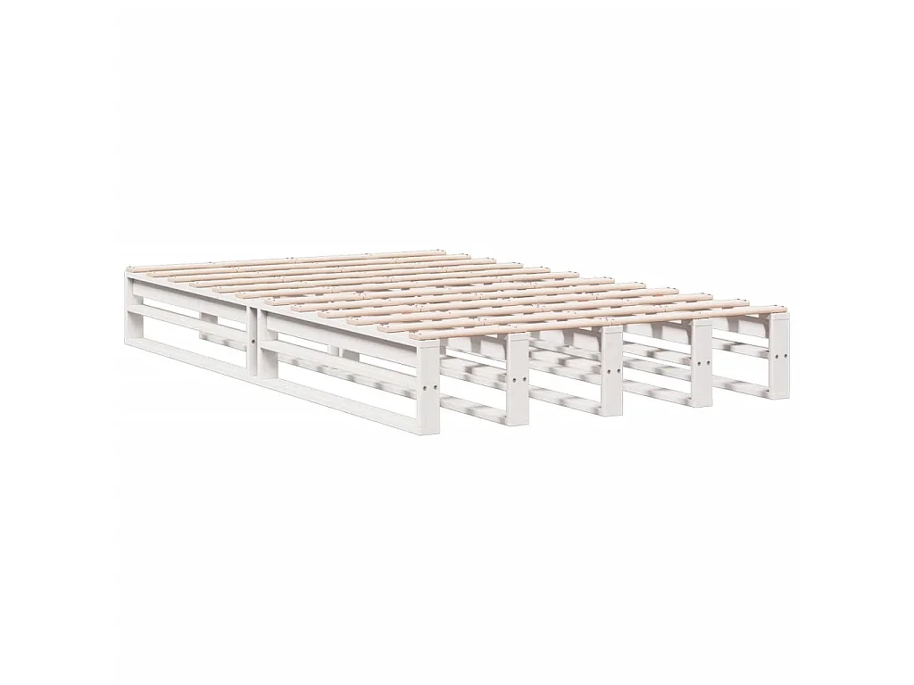 Cama com estante sem colchão 135x190 cm pinho maciço branco