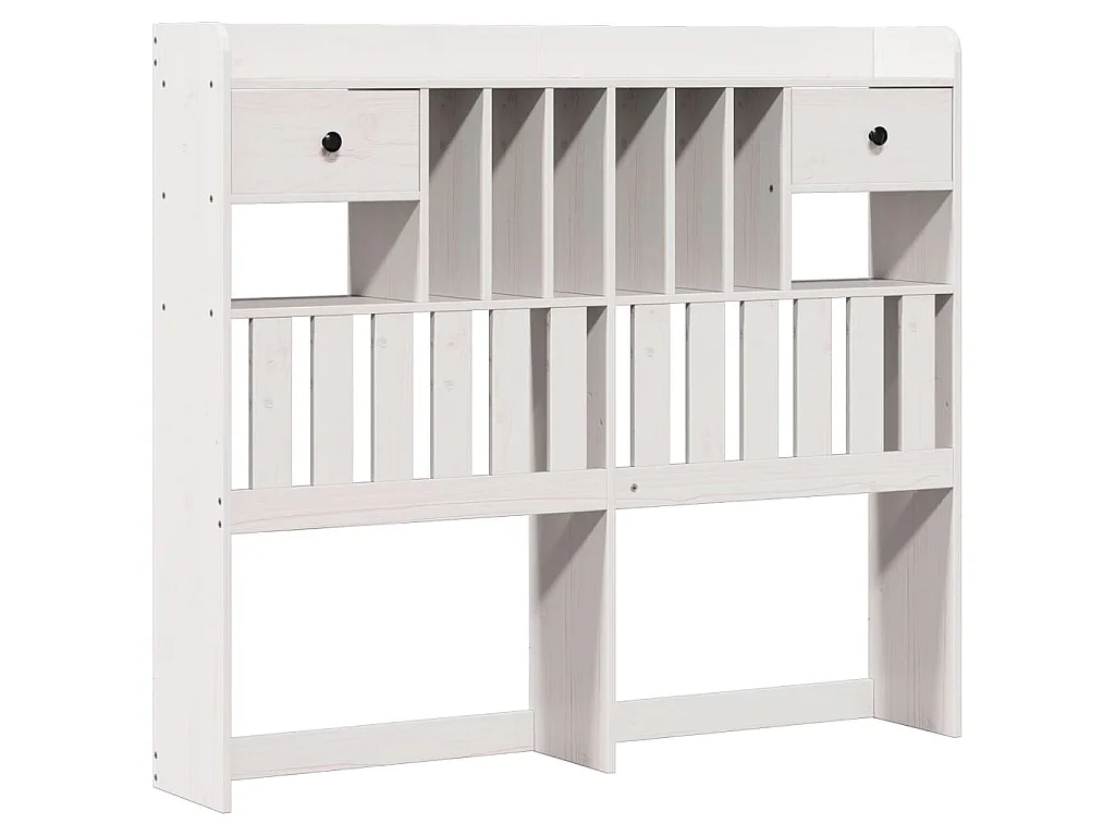 Cama com estante sem colchão 135x190 cm pinho maciço branco