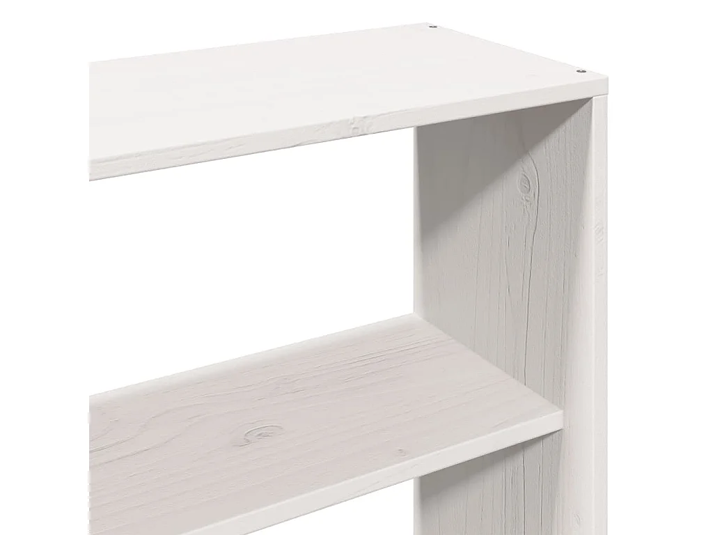 Cama com estante sem colchão 180x200 cm madeira maciça branco