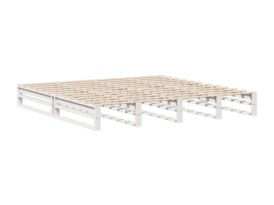 Letto Libreria senza Materasso Bianco 180x200 cm Legno Massello