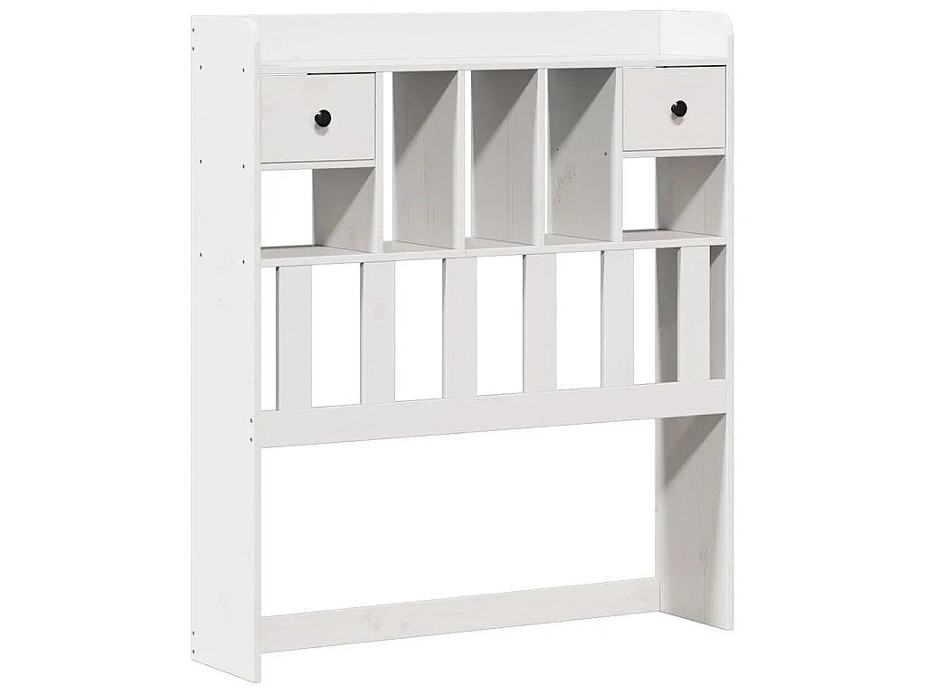 Cama com estante sem colchão 75x190 cm pinho maciço branco