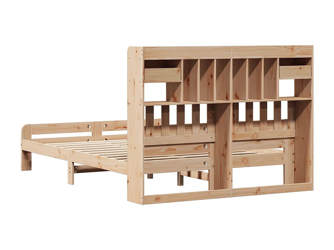 Cama com estante sem colchão 150x200 cm pinho maciço