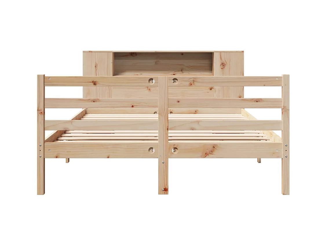Lit bibliothèque sans matelas 120x200 cm bois de pin massif