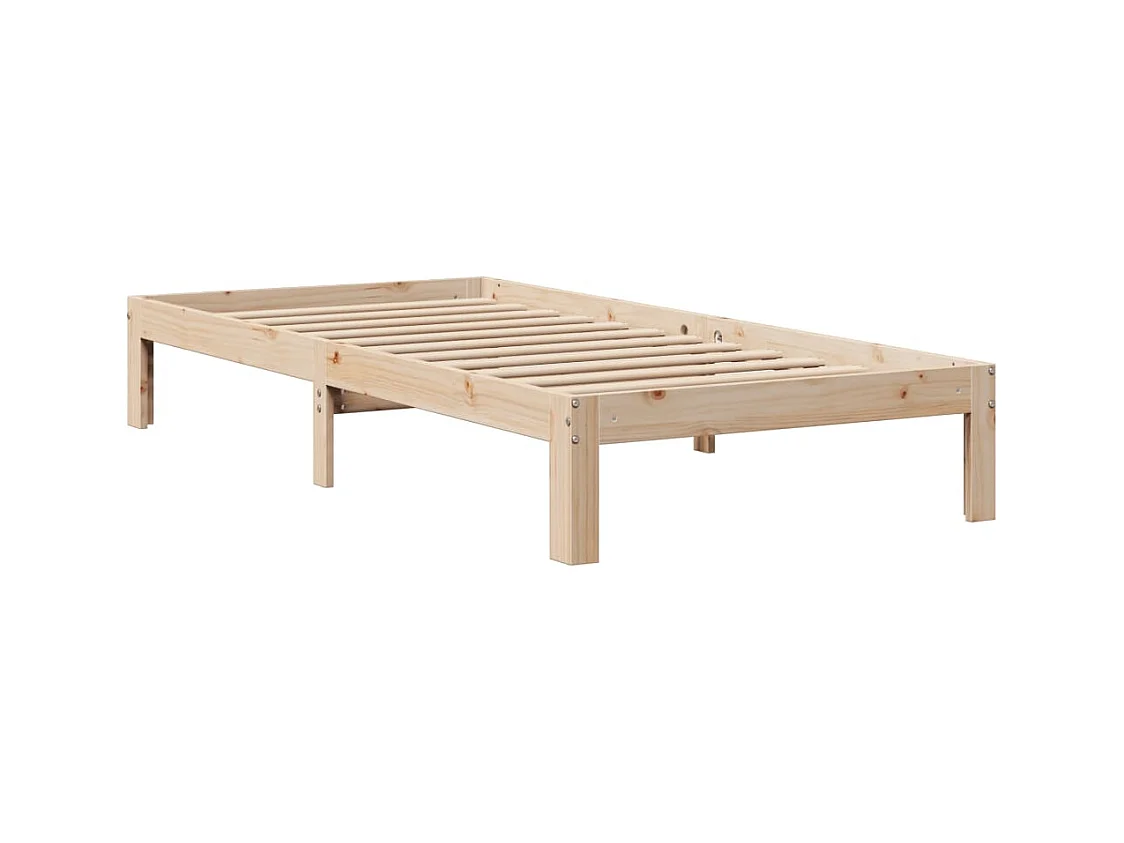 Lit bibliothèque sans matelas 90x190 cm bois de pin massif