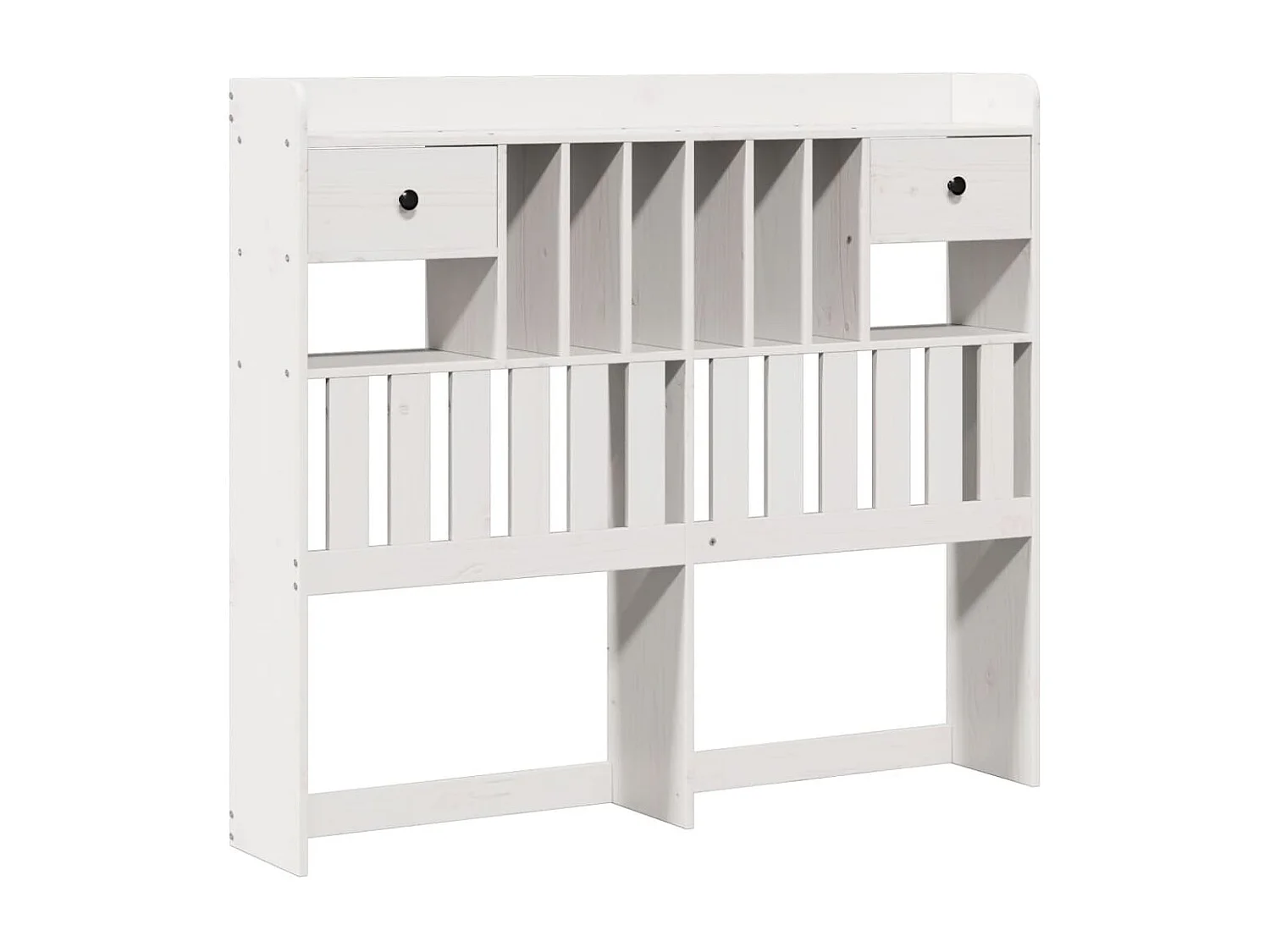 Lit bibliothèque sans matelas blanc 135x190 cm bois pin massif