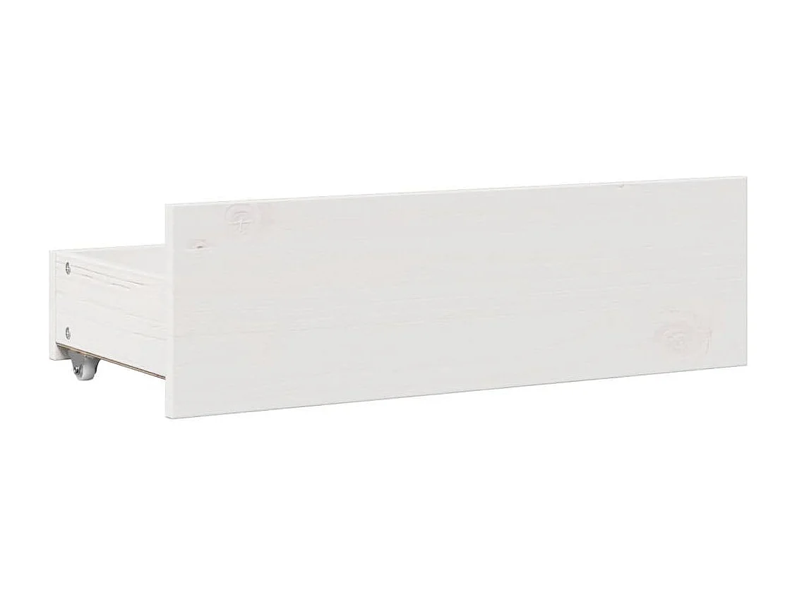 Lit bibliothèque sans matelas blanc 135x190 cm bois pin massif