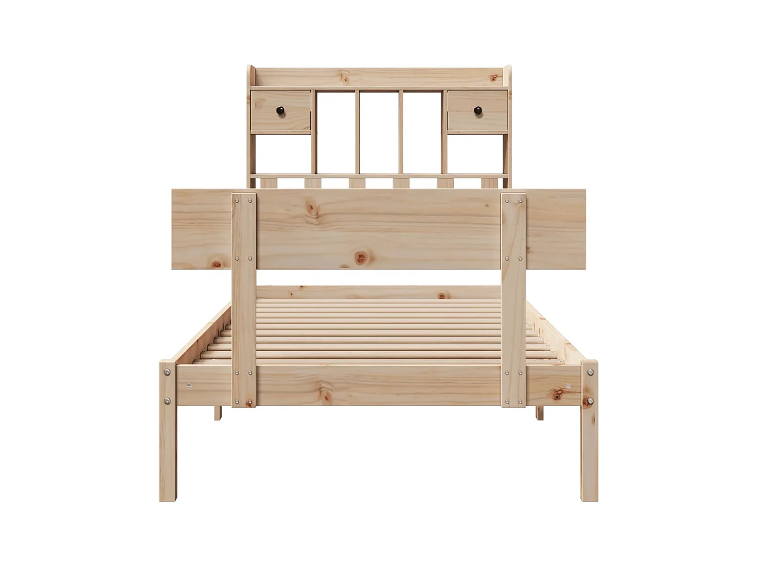 Lit bibliothèque sans matelas 90x200 cm bois de pin massif