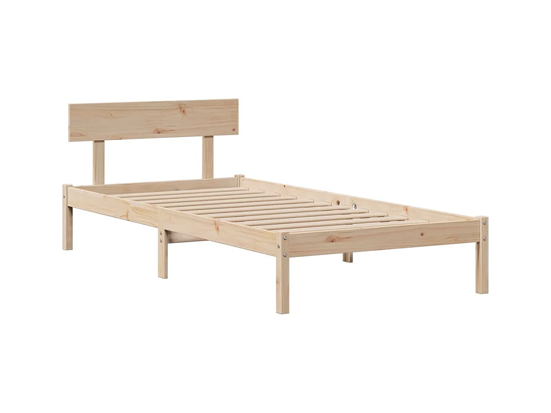 Lit bibliothèque sans matelas 90x200 cm bois de pin massif