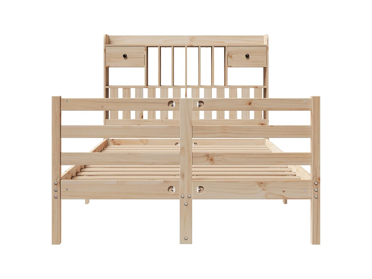 Cama com estante sem colchão 135x190 cm pinho maciço