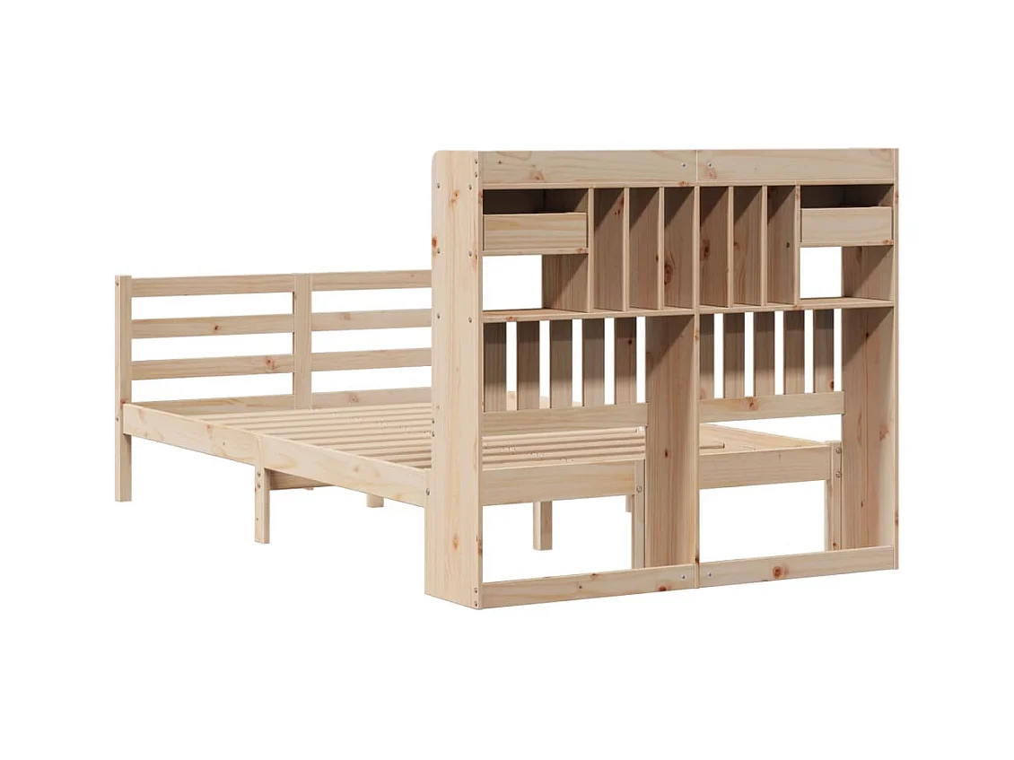 Cama com estante sem colchão 135x190 cm pinho maciço