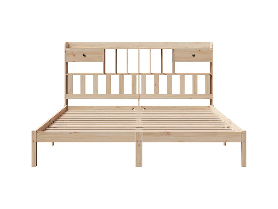 Letto Libreria senza Materasso 180x200 cm in Legno di Pino