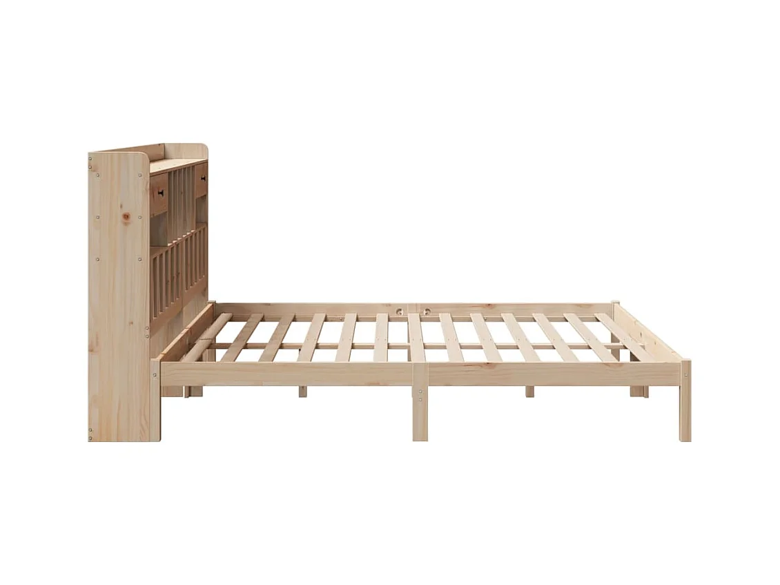 Letto Libreria senza Materasso 180x200 cm in Legno di Pino