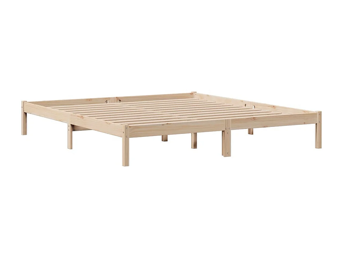 Lit bibliothèque sans matelas 180x200 cm bois massif de pin