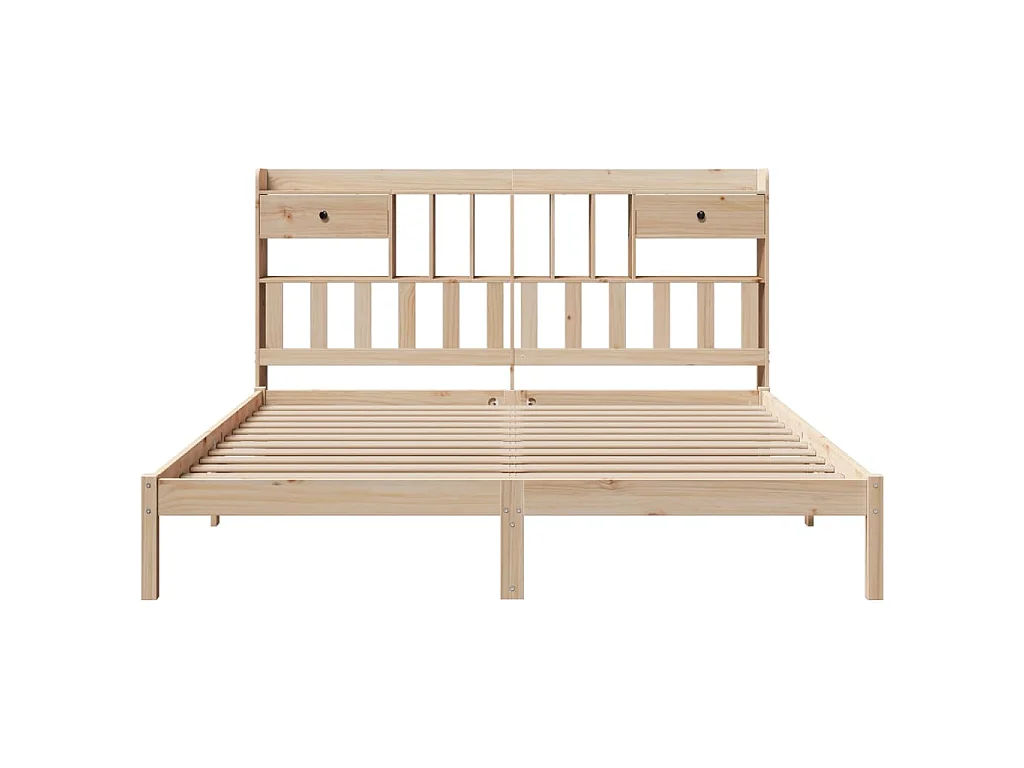 Bed met boekenkast zonder matras massief grenenhout 180x200 cm