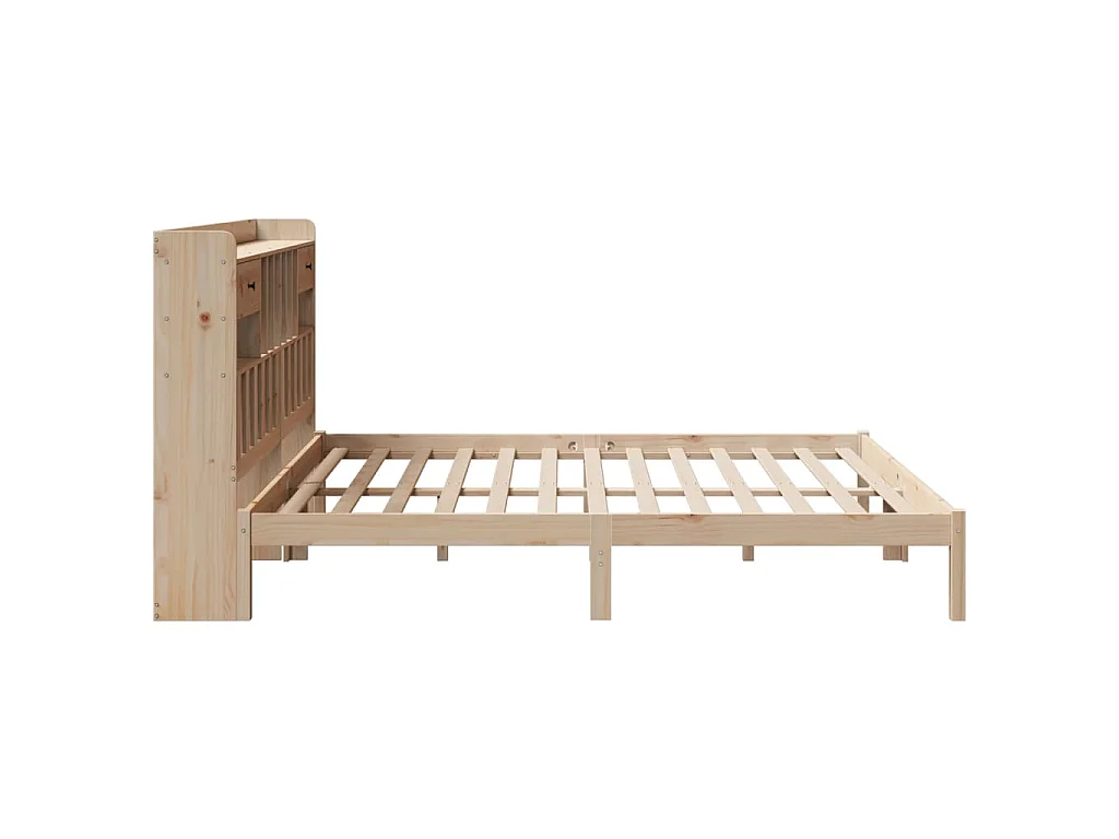 Bed met boekenkast zonder matras massief grenenhout 180x200 cm