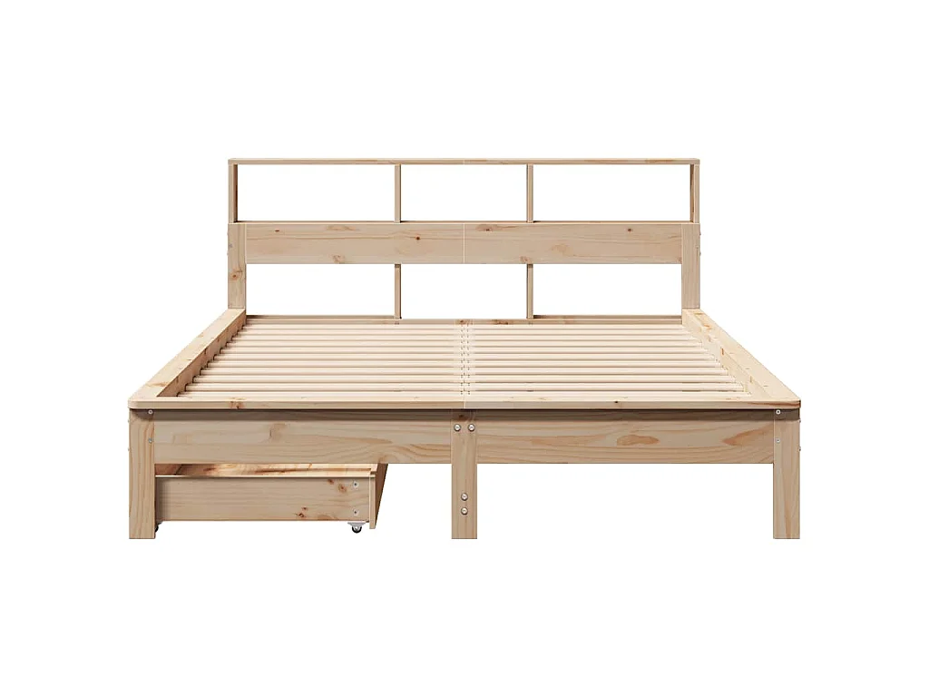 Cama com estante sem colchão 135x190 cm pinho maciço