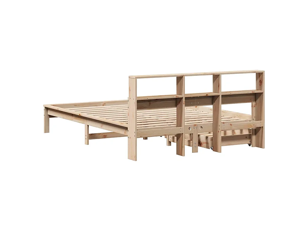 Cama com estante sem colchão 135x190 cm pinho maciço