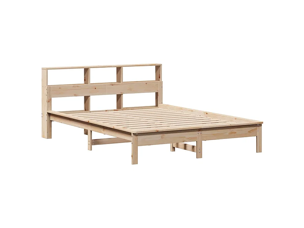 Cama com estante sem colchão 135x190 cm pinho maciço