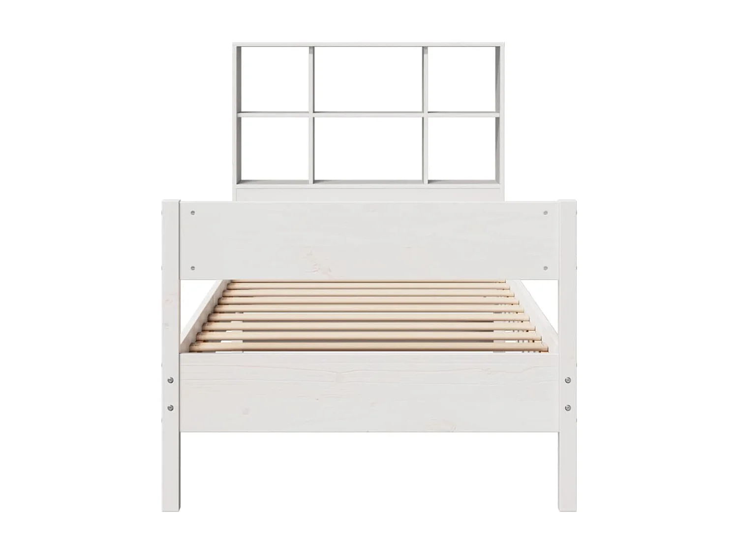 Cama com estante sem colchão 90x200 cm pinho maciço branco