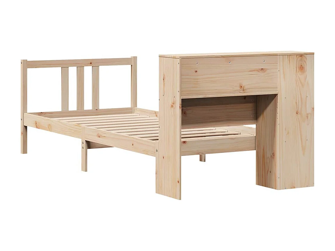 Giroletto con Libreria senza Materasso 75x190 cm in Legno Pino