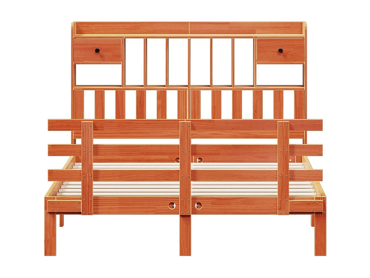 Cama com estante sem colchão 140x200 cm pinho maciço
