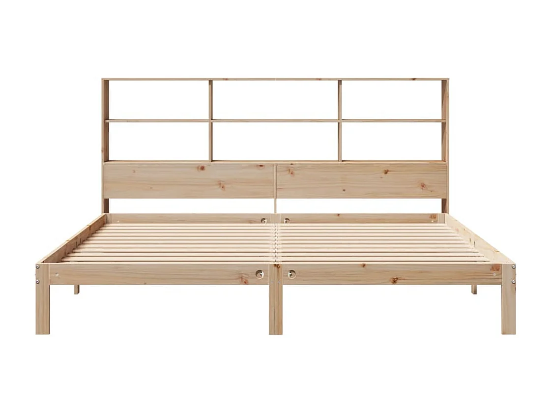 Massivholzbett mit Regal ohne Matratze 180x200 cm Kiefer