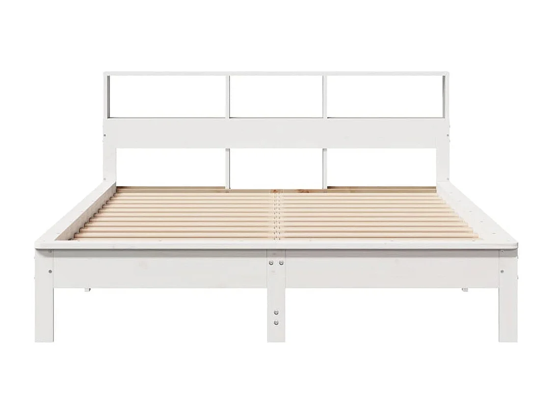Bed met boekenkast zonder matras grenenhout wit 120x200 cm