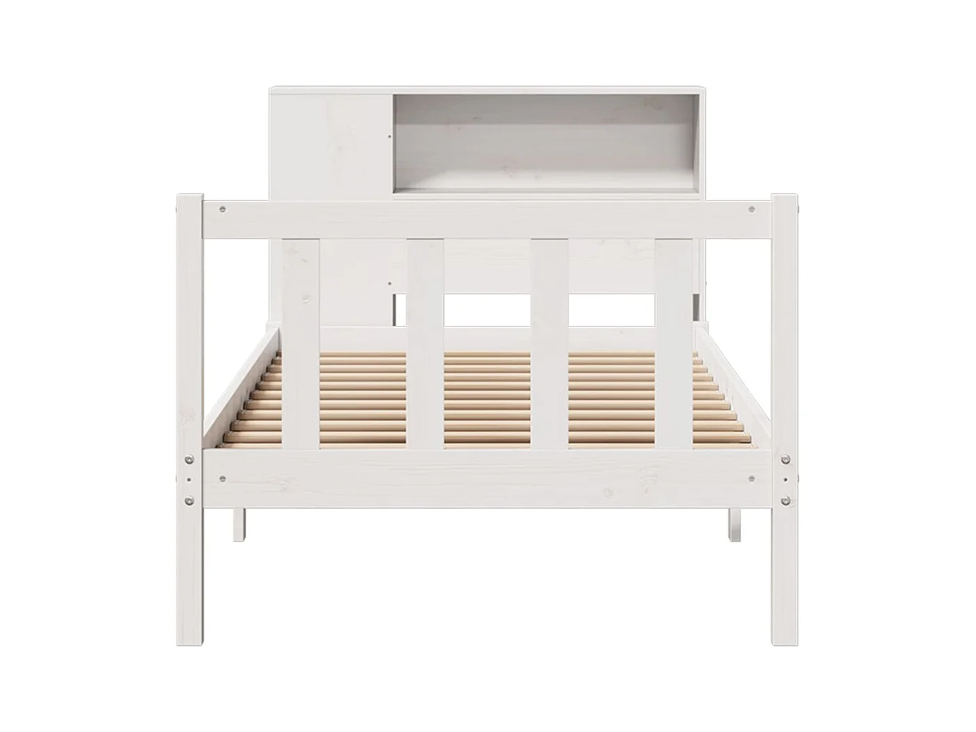 Lit bibliothèque sans matelas blanc 100x200 cm bois pin massif