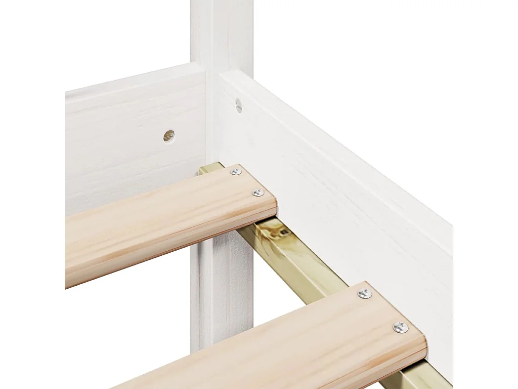 Lit bibliothèque sans matelas blanc 100x200 cm bois pin massif