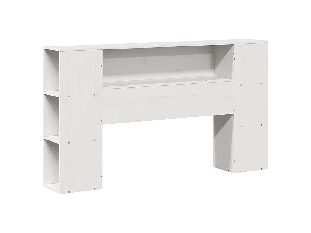 Lit bibliothèque sans matelas blanc 140x200 cm bois pin massif