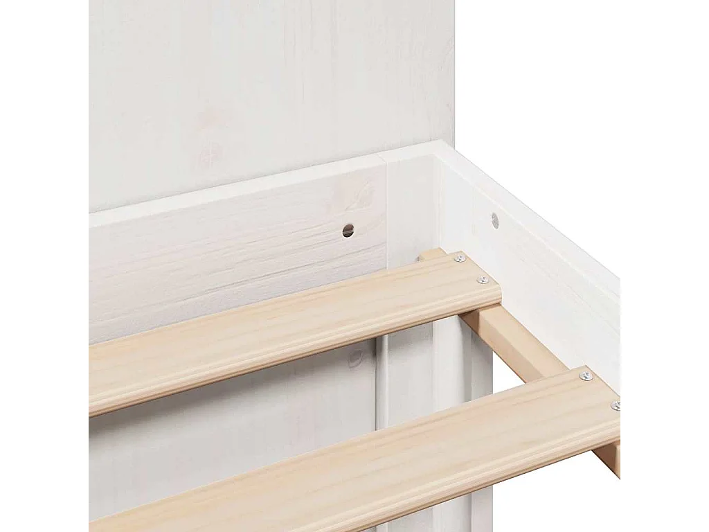 Lit bibliothèque sans matelas blanc 140x200 cm bois pin massif