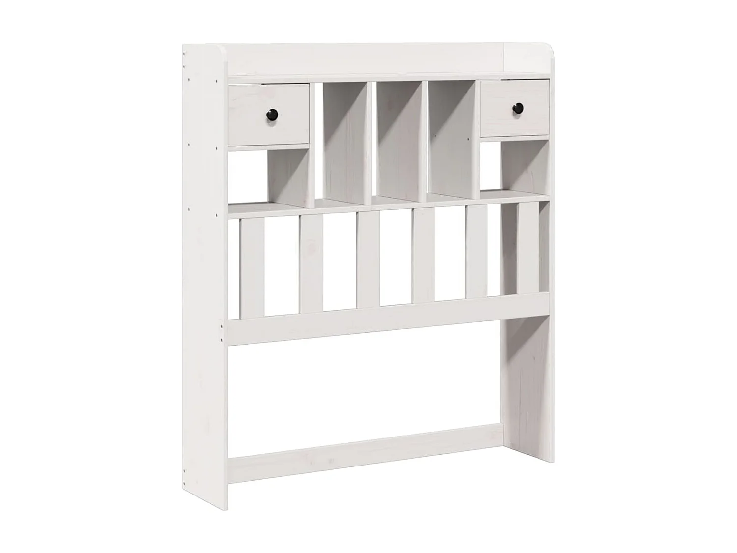 Lit bibliothèque sans matelas blanc 90x200cm bois de pin massif