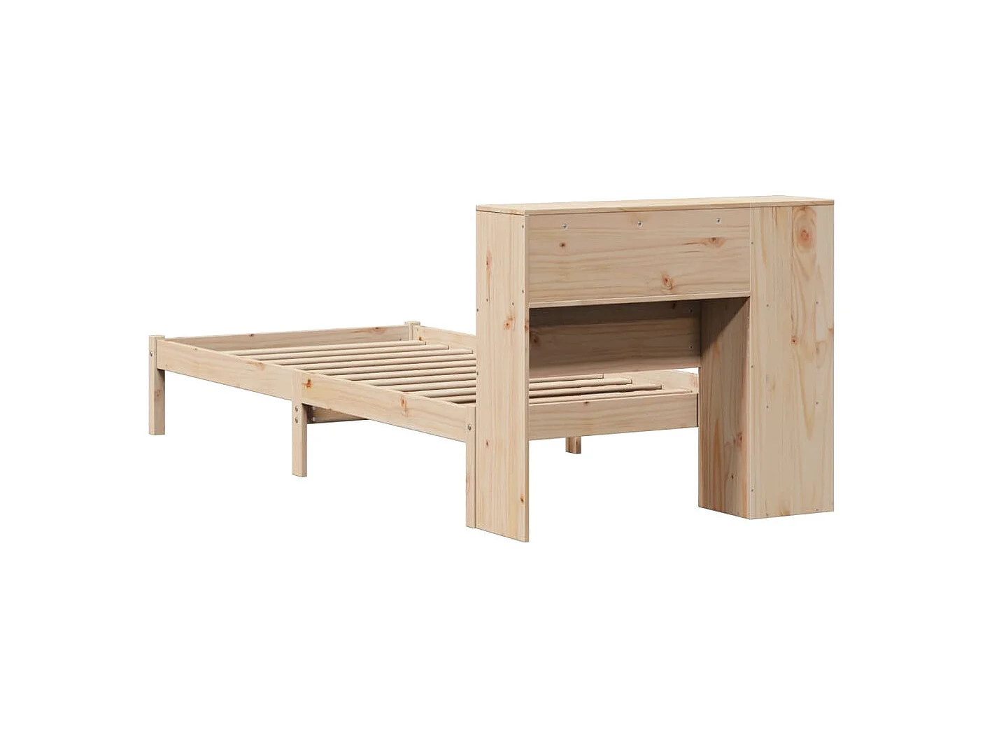 Massivholzbett mit Regal ohne Matratze 90x200 cm Kiefer