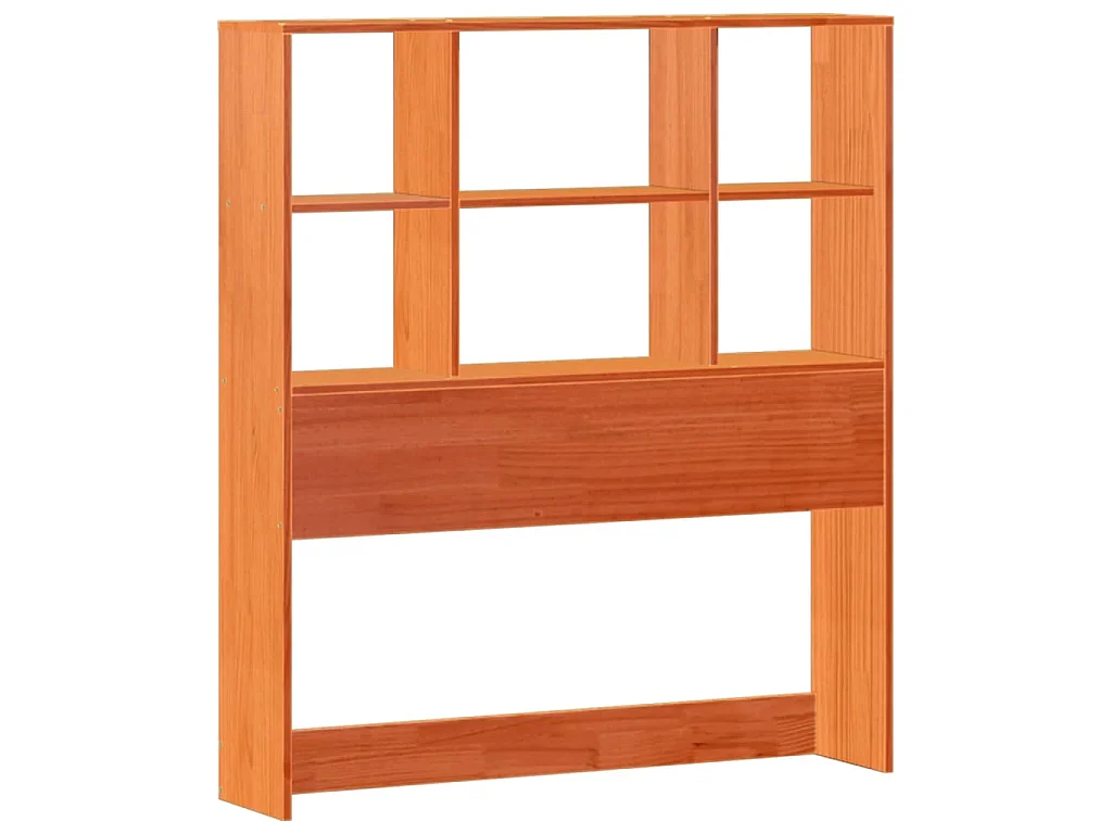 Lit bibliothèque sans matelas cire marron 75x190 cm pin massif