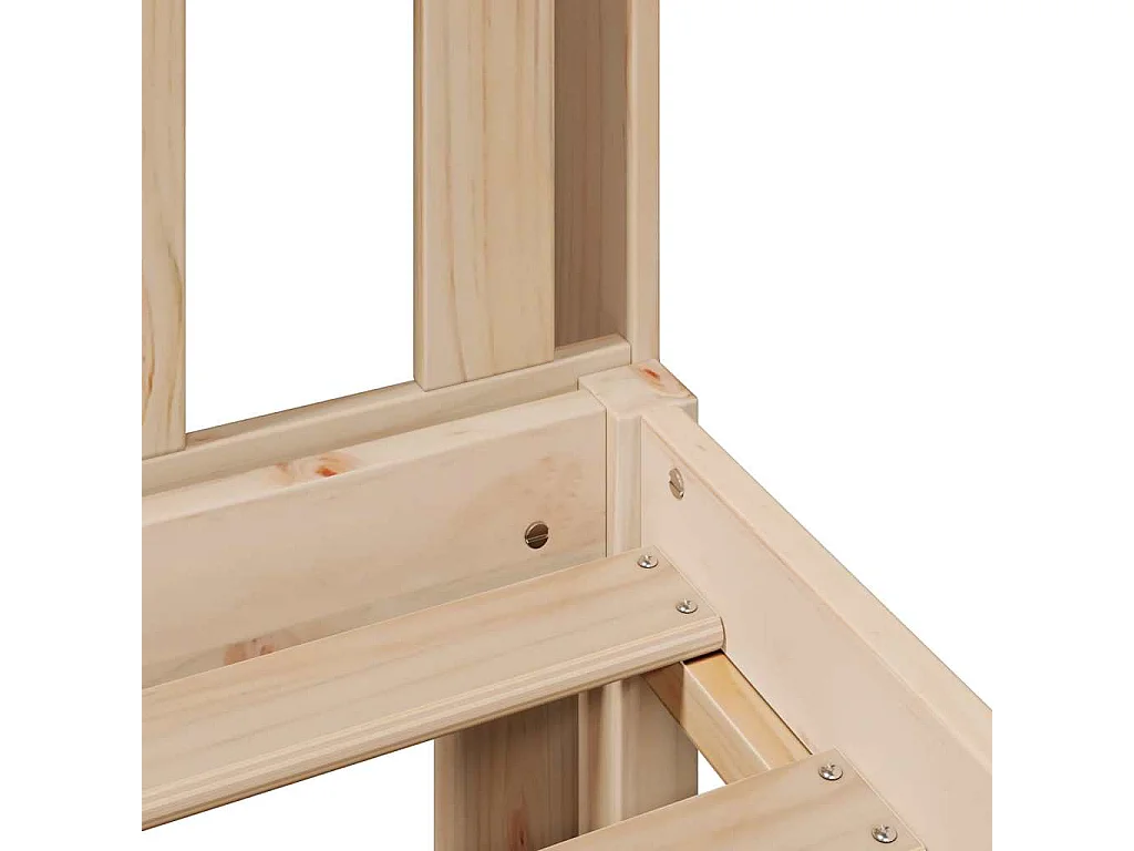 Lit bibliothèque sans matelas 140x190 cm bois de pin massif