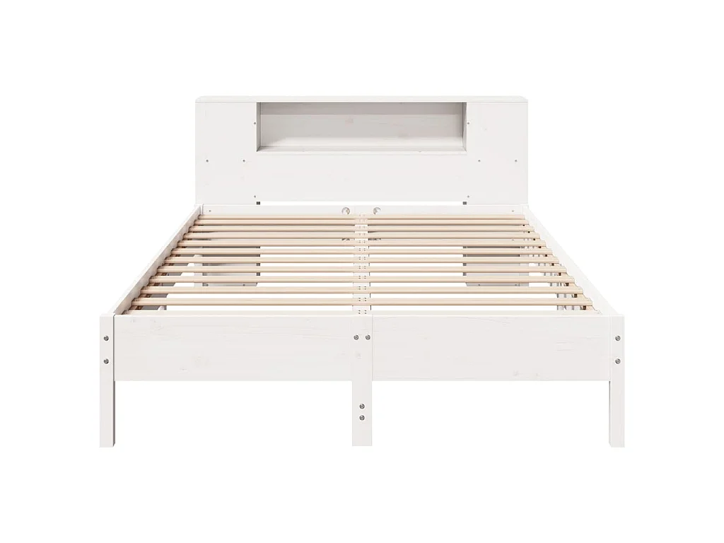 Letto Libreria senza Materasso Bianco 135x190 cm Legno di Pino