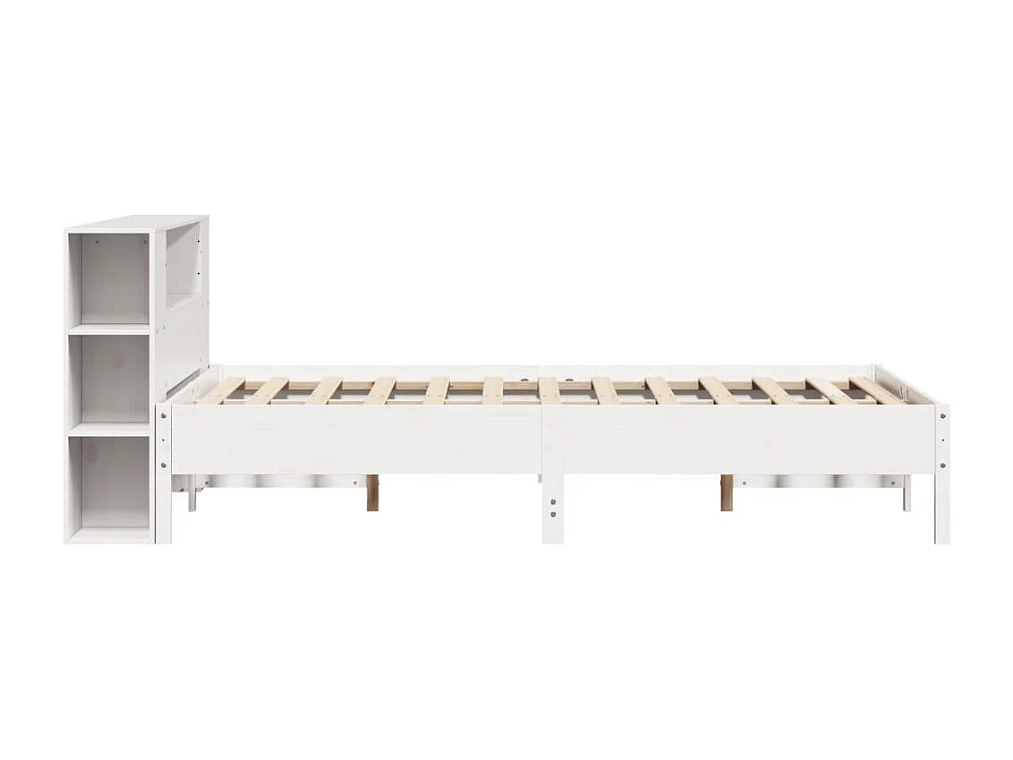 Letto Libreria senza Materasso Bianco 135x190 cm Legno di Pino