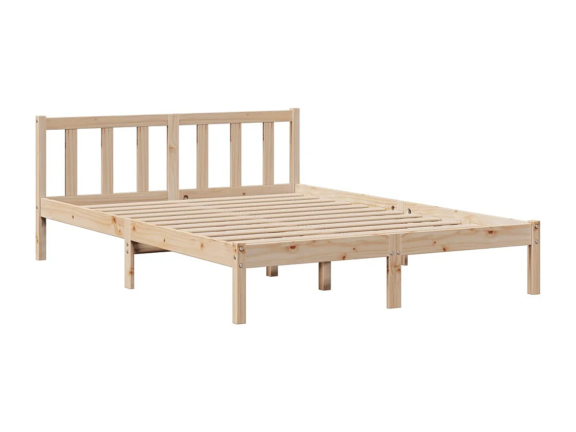 Massivholzbett mit Regal ohne Matratze 140x200 cm Kiefernholz